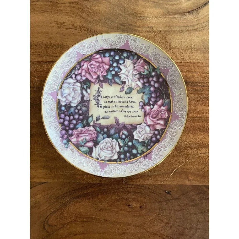 ‘A Mothers Love’ 8" Plate Helen Steiner Rice REMEMBRANCE Bradford Exchange 1994